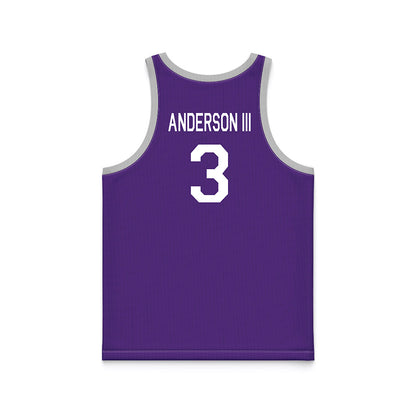 TCU - NCAA Men's Basketball : Avery Anderson III - Purple Hardwood Basketball Jersey-1