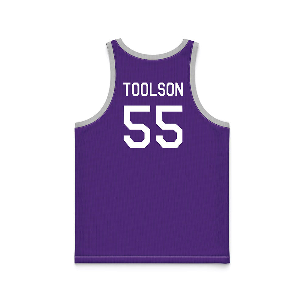 TCU - NCAA Men's Basketball : Tanner Toolson - Purple Hardwood Basketball Jersey-1