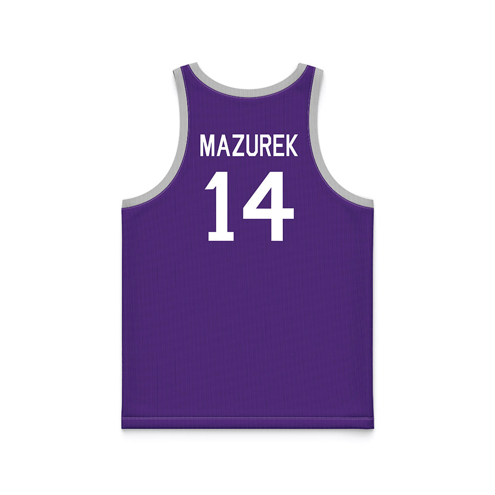 TCU - NCAA Women's Basketball : Natalie Mazurek - Purple Hardwood Basketball Jersey-1
