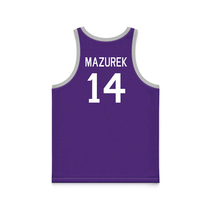 TCU - NCAA Women's Basketball : Natalie Mazurek - Purple Hardwood Basketball Jersey-1