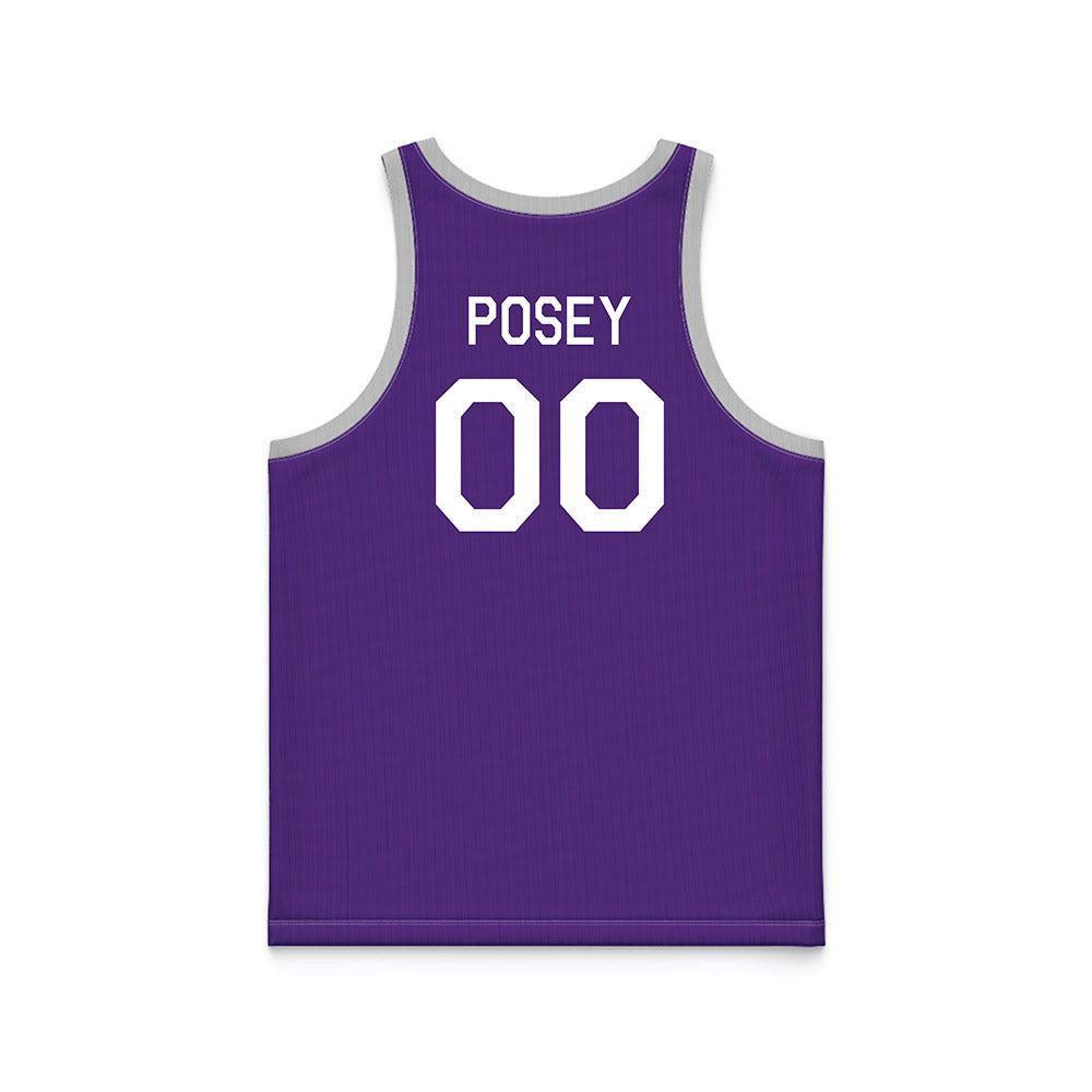 TCU - NCAA Men's Basketball : Jace Posey - Purple Hardwood Basketball Jersey-1