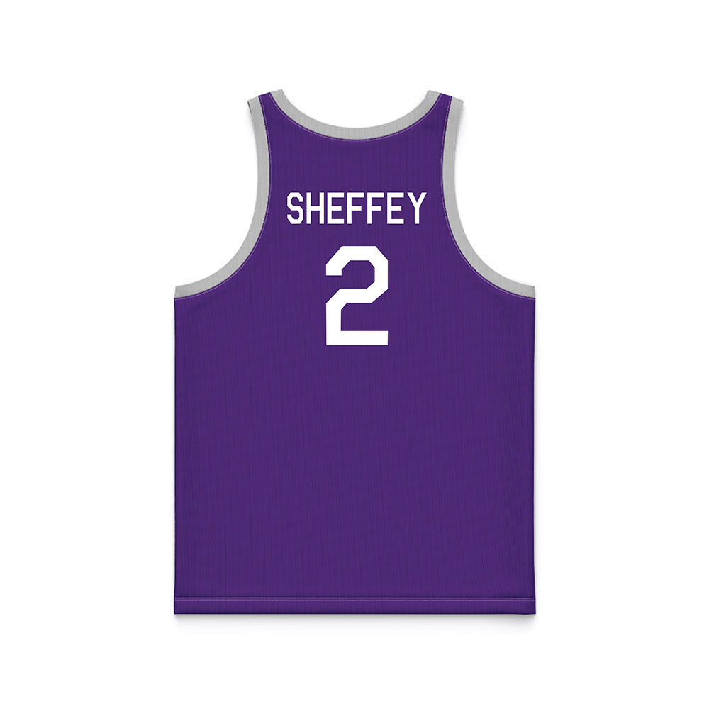 TCU - NCAA Women's Basketball : Veronica Sheffey - Purple Hardwood Basketball Jersey-1