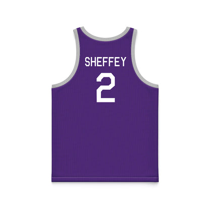 TCU - NCAA Women's Basketball : Veronica Sheffey - Purple Hardwood Basketball Jersey-1