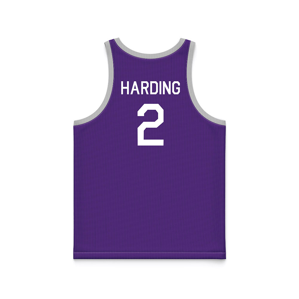TCU - NCAA Men's Basketball : Brock Harding - Purple Hardwood Basketball Jersey-1