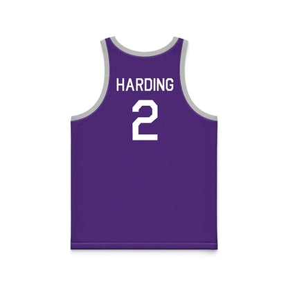 TCU - NCAA Men's Basketball : Brock Harding - Purple Hardwood Basketball Jersey-1