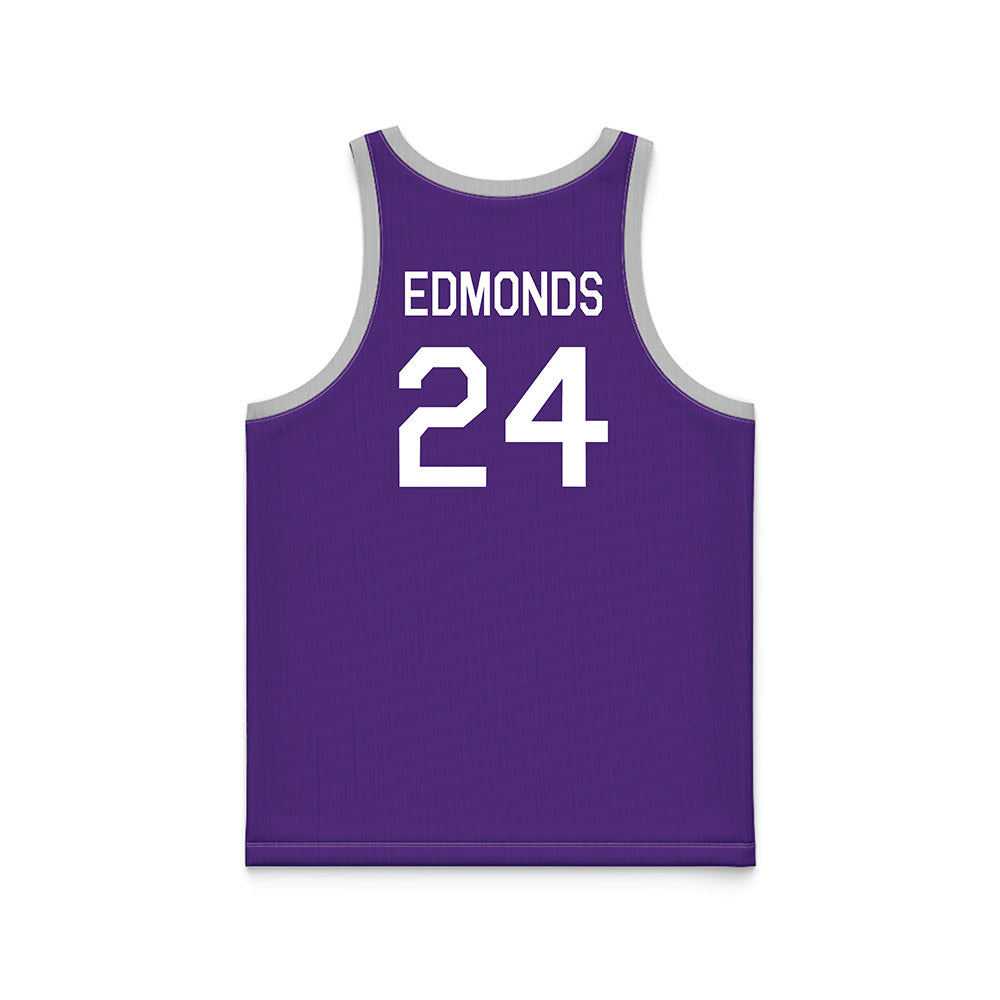 TCU - NCAA Men's Basketball : Xavier Edmonds - Purple Hardwood Basketball Jersey-1