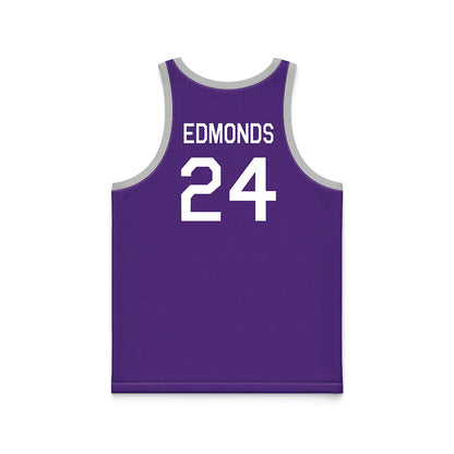 TCU - NCAA Men's Basketball : Xavier Edmonds - Purple Hardwood Basketball Jersey-1