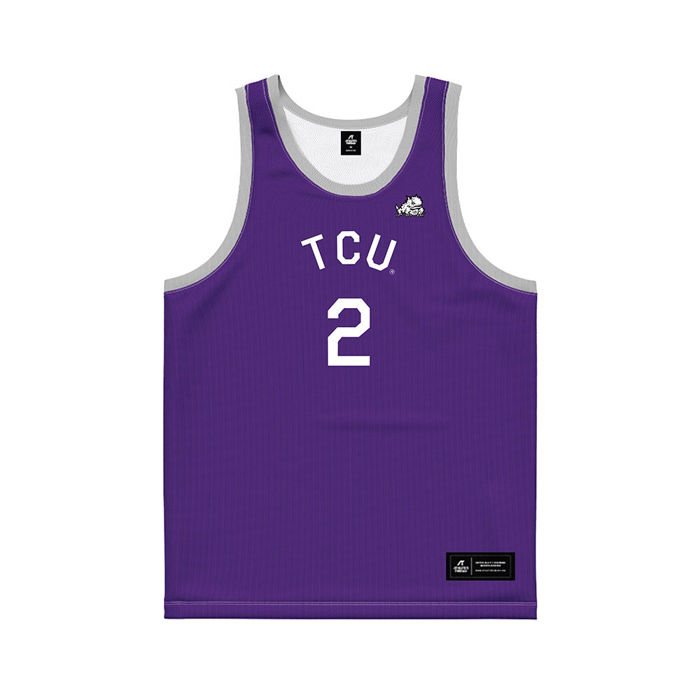TCU - NCAA Men's Basketball : Brock Harding - Purple Hardwood Basketball Jersey-0