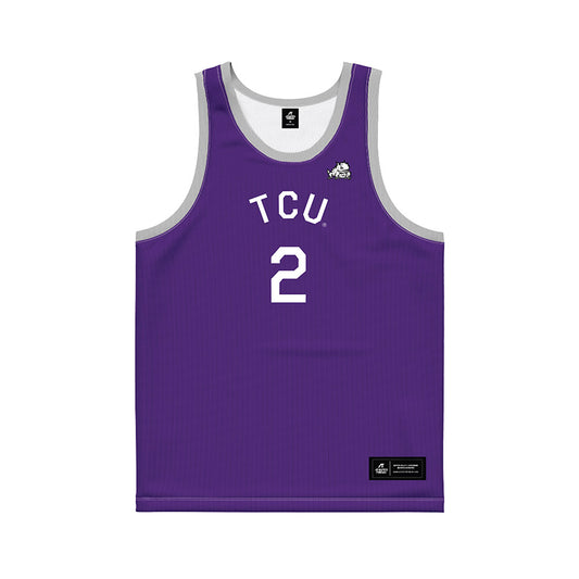TCU - NCAA Men's Basketball : Brock Harding - Purple Hardwood Basketball Jersey-0