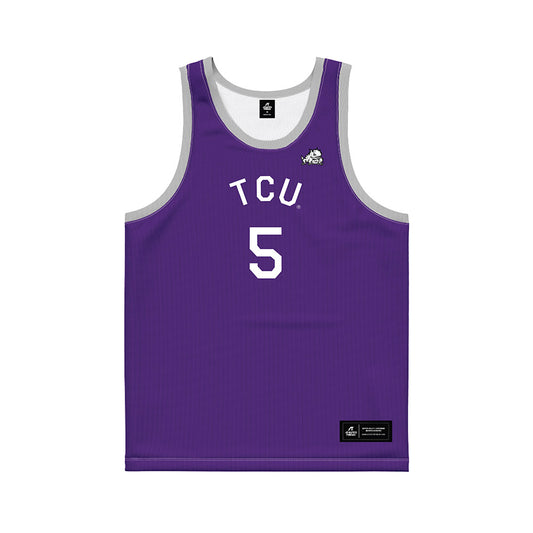 TCU - NCAA Women's Basketball : Olivia Miles - Purple Hardwood Basketball Jersey-0