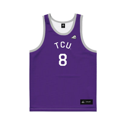 TCU - NCAA Men's Basketball : Robert Jones - Purple Hardwood Basketball Jersey-0
