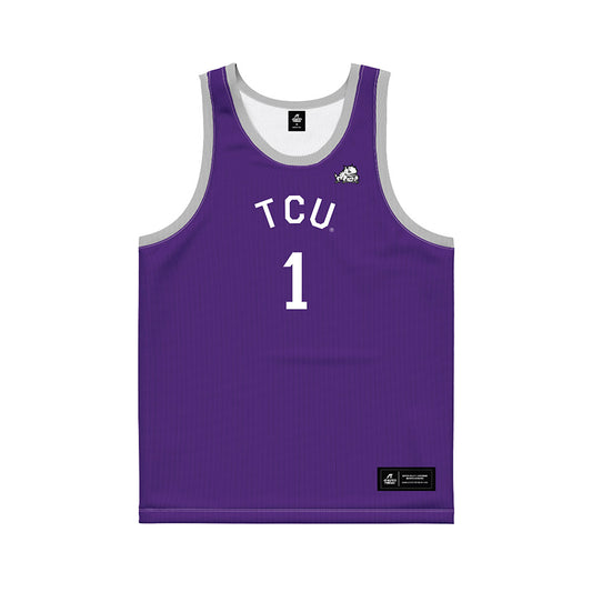 TCU - NCAA Men's Basketball : Jayden Pierre - Purple Hardwood Basketball Jersey-0