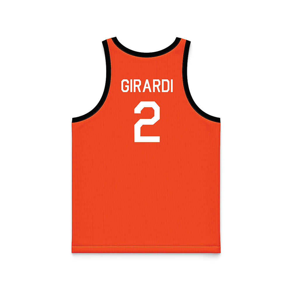 Oklahoma State - NCAA Women's Basketball : Lena Girardi - Orange Hardwood Basketball Jersey-1