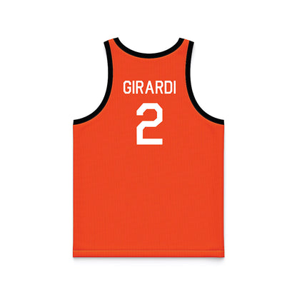 Oklahoma State - NCAA Women's Basketball : Lena Girardi - Orange Hardwood Basketball Jersey-1