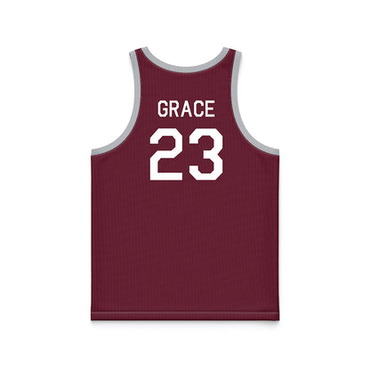 Mississippi State - NCAA Men's Basketball : King Grace - Maroon Hardwood Basketball Jersey-1