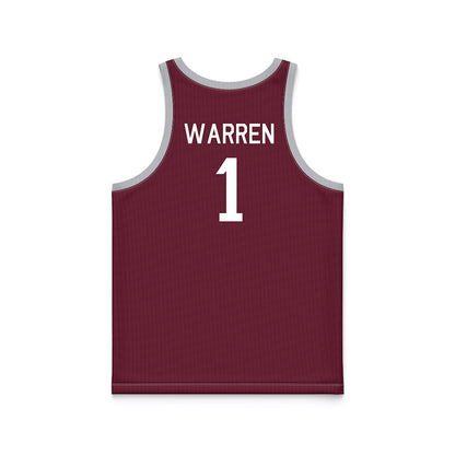 Mississippi State - NCAA Men's Basketball : Dellquan Warren - Maroon Hardwood Basketball Jersey-1