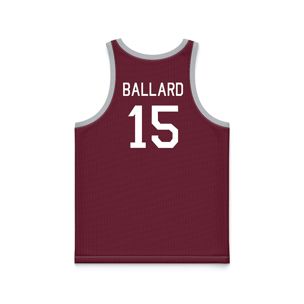 Mississippi State - NCAA Men's Basketball : Quincy Ballard - Maroon Hardwood Basketball Jersey-1