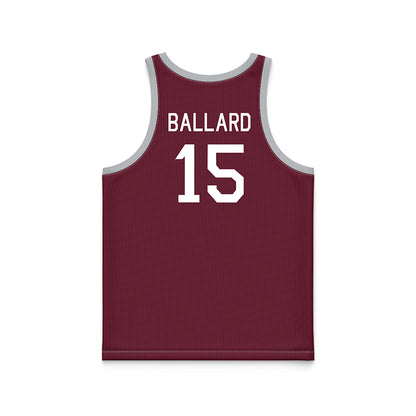 Mississippi State - NCAA Men's Basketball : Quincy Ballard - Maroon Hardwood Basketball Jersey-1