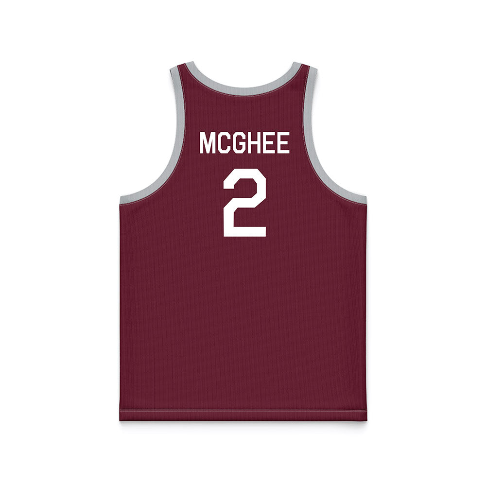 Mississippi State - NCAA Men's Basketball : Jaborri Mcghee - Maroon Hardwood Basketball Jersey-1