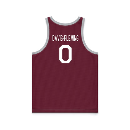 Mississippi State - NCAA Men's Basketball : Jamarion Davis-Fleming - Maroon Hardwood Basketball Jersey-1