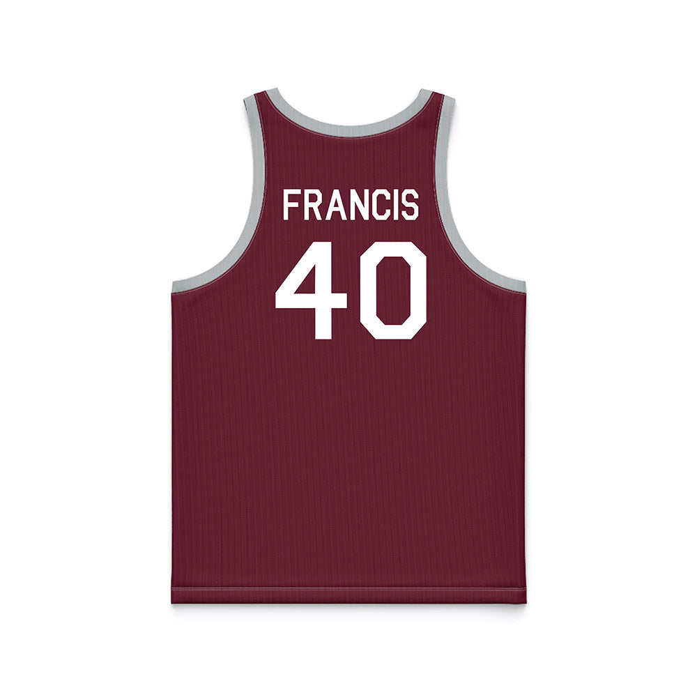 Mississippi State - NCAA Women's Basketball : Madison Francis - Maroon Hardwood Basketball Jersey-1