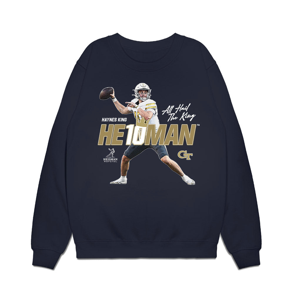 Georgia Tech - NCAA Football : Haynes King - Heisman Premium Crewneck Sweatshirt-0