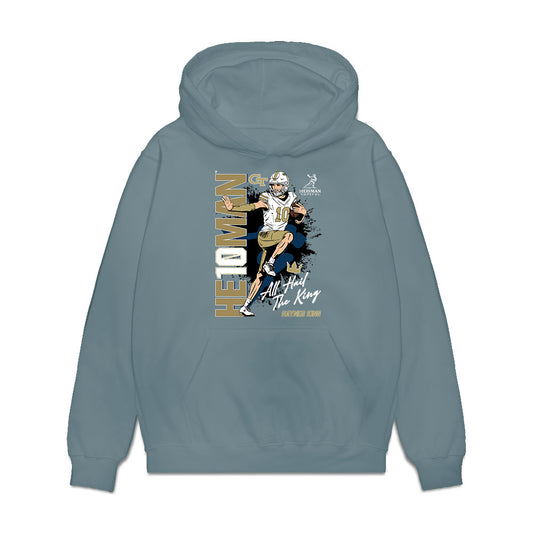 Georgia Tech - NCAA Football : Haynes King - Heisman Stance Premium Hooded Sweatshirt-0