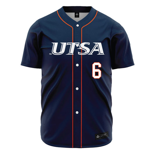 UTSA - NCAA Baseball : Christian Hallmark - Navy Jersey-0
