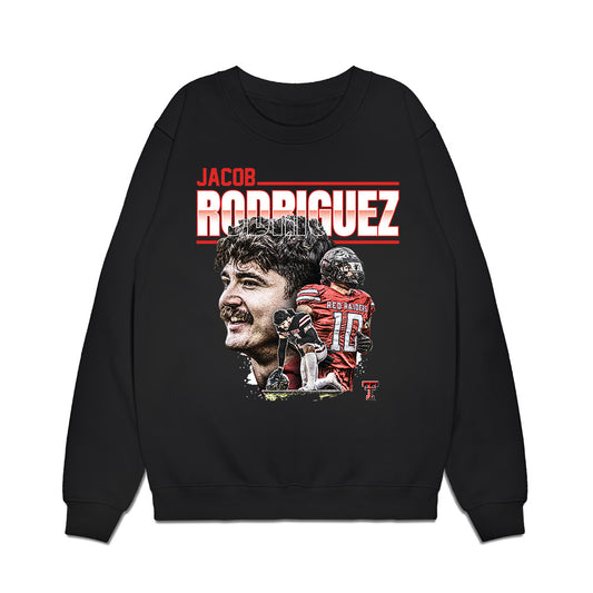 Texas Tech - NCAA Football : Jacob Rodriguez - Collage Premium Crewneck Sweatshirt-0