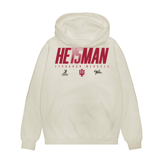 Indiana - NCAA Football : Fernando Mendoza - Heisman Graphic Tee Premium Hooded Sweatshirt-0