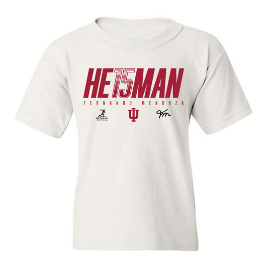 Indiana - NCAA Football : Fernando Mendoza - Heisman Graphic Tee Youth T-Shirt-0