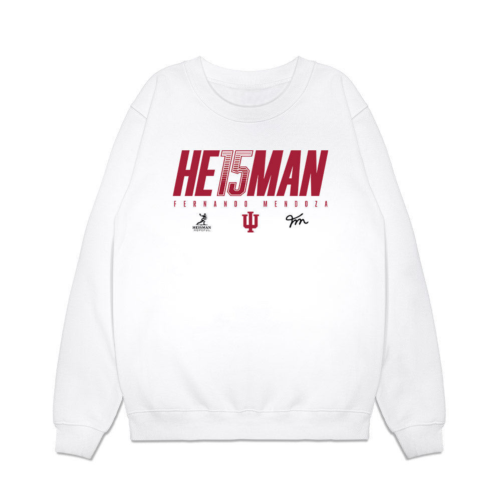 Indiana - NCAA Football : Fernando Mendoza - Heisman Graphic Tee Premium Crewneck Sweatshirt-0