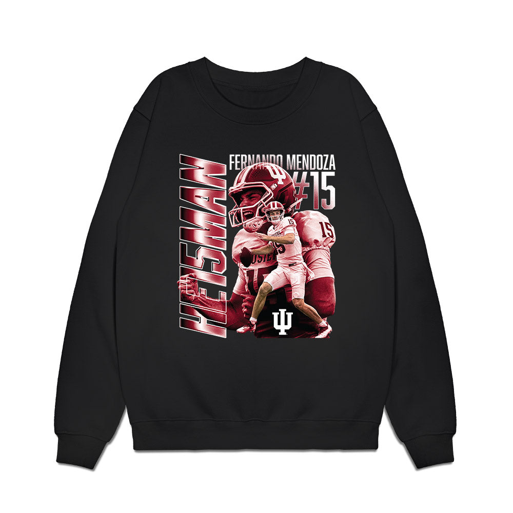 Indiana - NCAA Football : Fernando Mendoza - Heisman Collage Premium Crewneck Sweatshirt-0