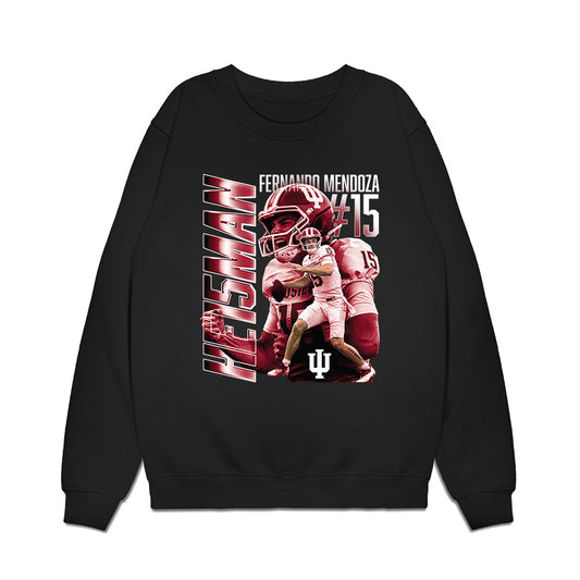 Indiana - NCAA Football : Fernando Mendoza - Heisman Collage Premium Crewneck Sweatshirt-0