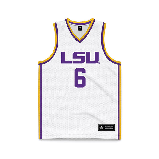 LSU - NCAA Men's Basketball : Robert Miller III - White Basketball Jersey-0
