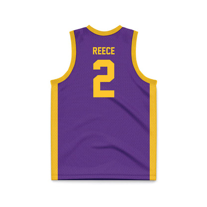LSU - NCAA Men's Basketball : Jalen Reece - Purple Basketball Jersey-1