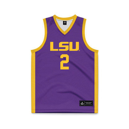 LSU - NCAA Men's Basketball : Jalen Reece - Purple Basketball Jersey-0