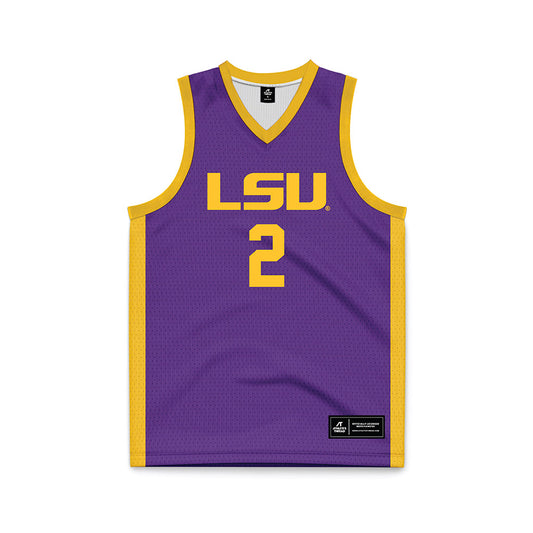 LSU - NCAA Men's Basketball : Jalen Reece - Purple Basketball Jersey-0