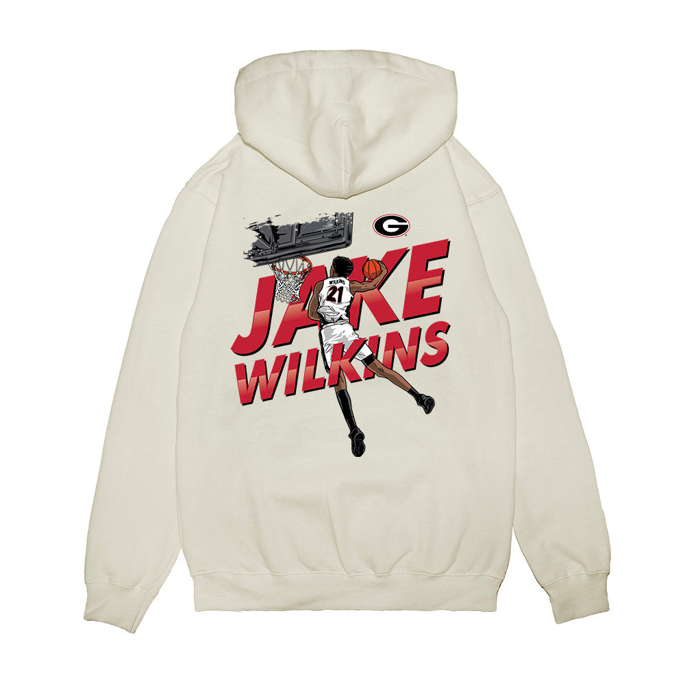 Georgia - NCAA Men's Basketball : Jake Wilkins - Graphic Premium Hooded Sweatshirt-1