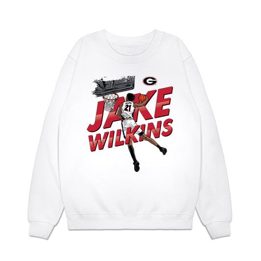 Georgia - NCAA Men's Basketball : Jake Wilkins - Graphic Premium Crewneck Sweatshirt-0