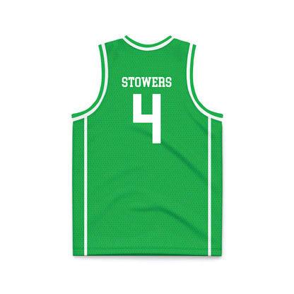 Marshall - NCAA Women's Basketball : Zenthia Stowers - Green Basketball Jersey-1