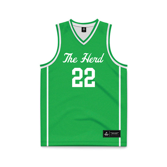 Marshall - NCAA Women's Basketball : Emily Bratton - Green Basketball Jersey-0