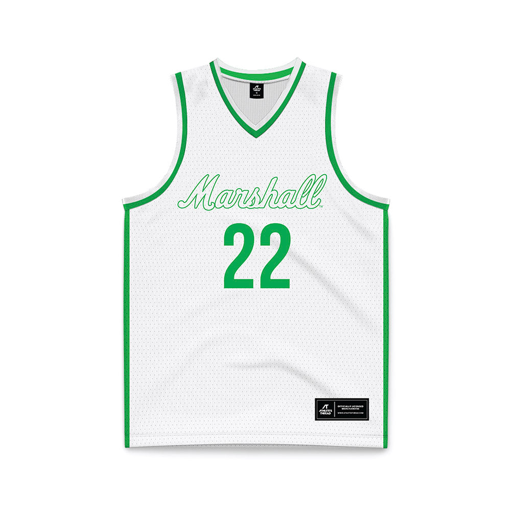 Marshall - NCAA Women's Basketball : Emily Bratton - White Basketball Jersey-0