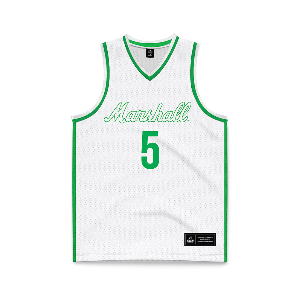 Marshall - NCAA Women's Basketball : Olivia Olson - White Basketball Jersey-0