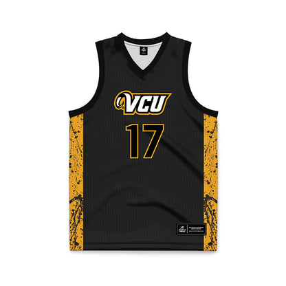 VCU - NCAA Men's Basketball : Lazar Djokovic - Black Basketball Jersey-0