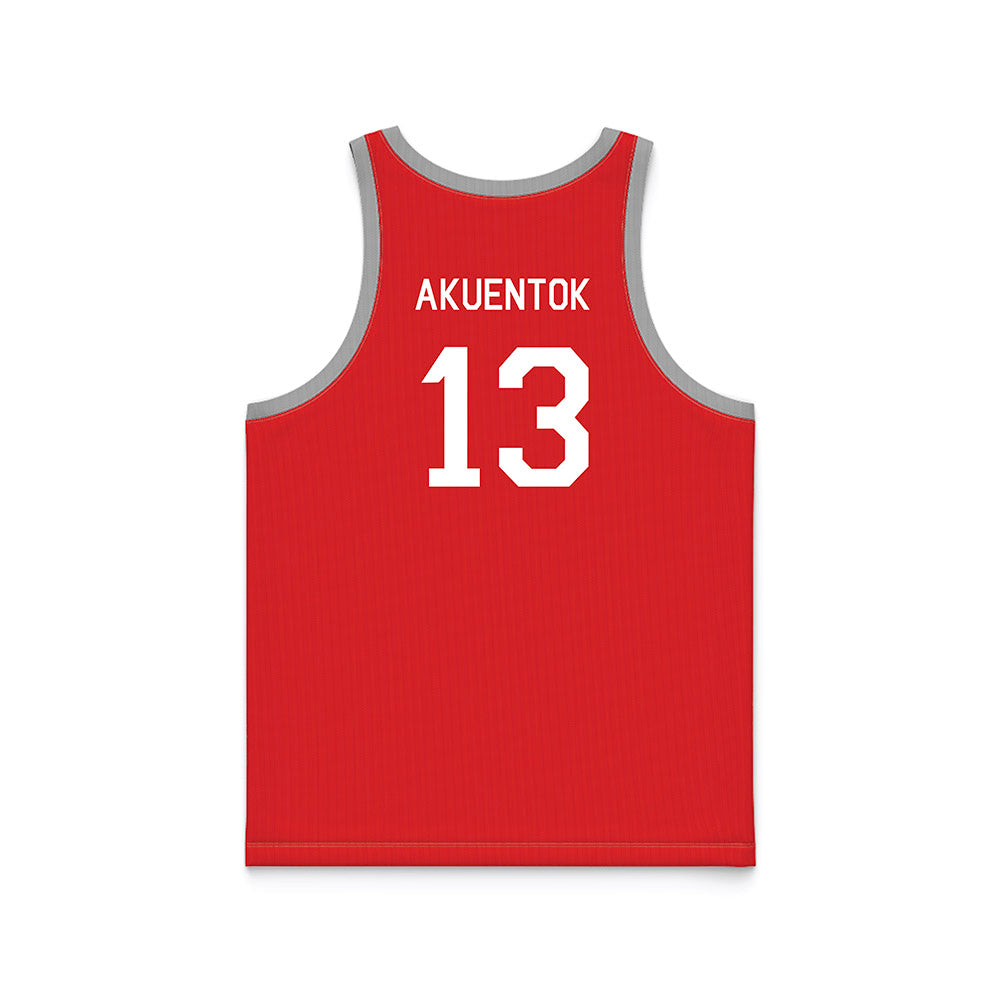 Texas Tech - NCAA Men's Basketball : Marial Akuentok - Red Hardwood Basketball Jersey-1