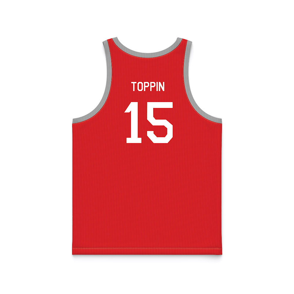 Texas Tech - NCAA Men's Basketball : JT Toppin - Red Hardwood Basketball Jersey-1