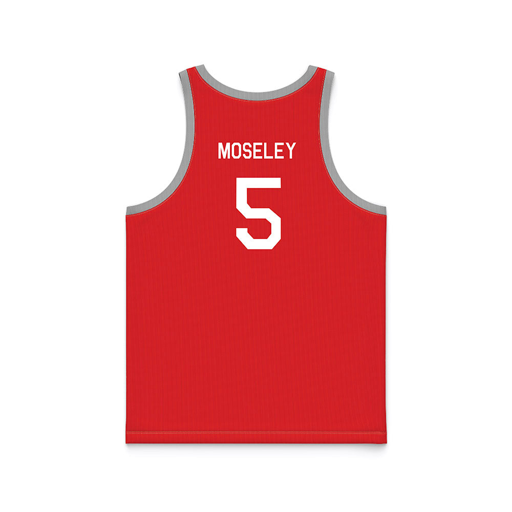 Texas Tech - NCAA Men's Basketball : Josiah Moseley - Red Hardwood Basketball Jersey-1