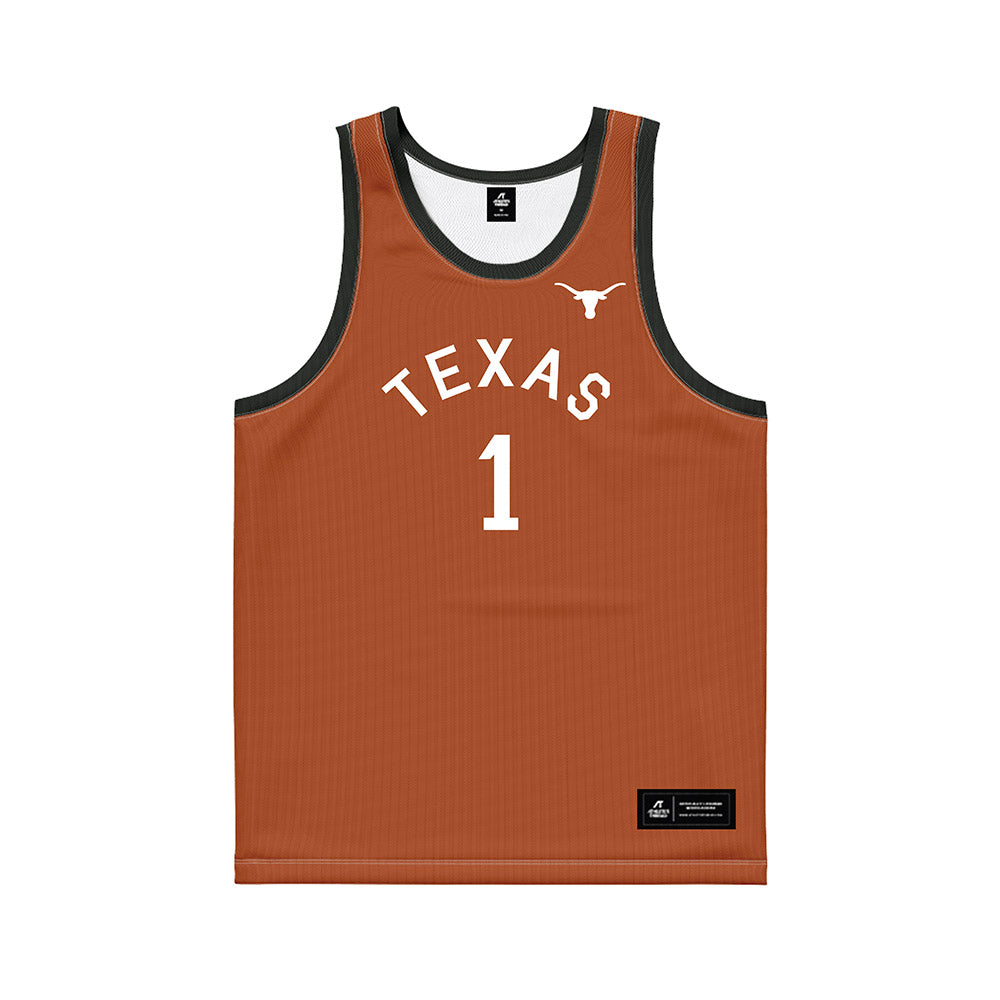 Texas - NCAA Men's Basketball : Cole Bott - Orange Hardwood Basketball Jersey-0
