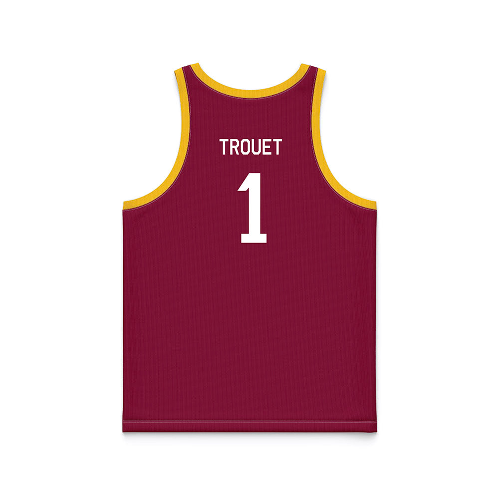 Arizona State - NCAA Men's Basketball : Santiago Trouet - Maroon Hardwood Basketball Jersey-1